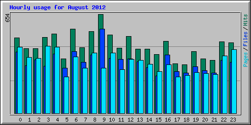 Hourly usage for August 2012