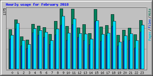 Hourly usage for February 2018